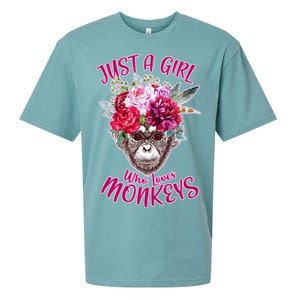 Just A Girl Who Loves Monkeys Cute Sueded Cloud Jersey T-Shirt