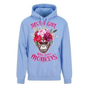 Just A Girl Who Loves Monkeys Cute Unisex Surf Hoodie