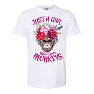 Just A Girl Who Loves Monkeys Cute Softstyle CVC T-Shirt