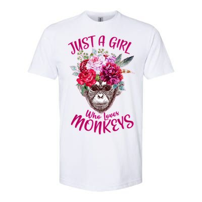 Just A Girl Who Loves Monkeys Cute Softstyle® CVC T-Shirt