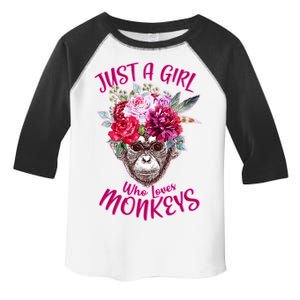 Just A Girl Who Loves Monkeys Cute Toddler Fine Jersey T-Shirt