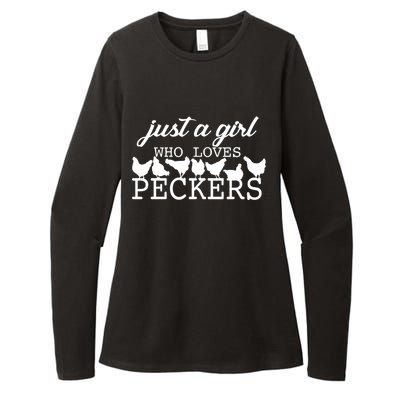 Just A Girl Who Loves Peckers Womens CVC Long Sleeve Shirt