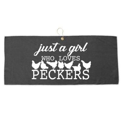 Just A Girl Who Loves Peckers Large Microfiber Waffle Golf Towel