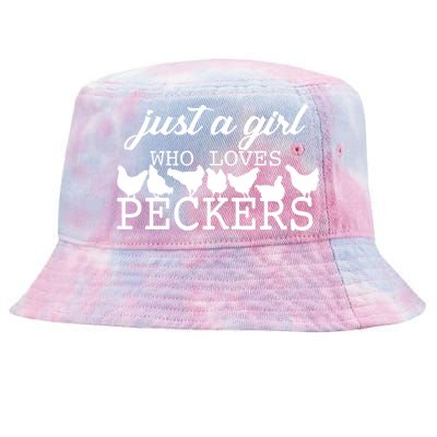 Just A Girl Who Loves Peckers Tie-Dyed Bucket Hat