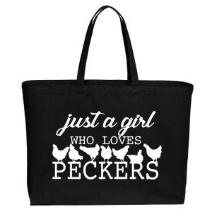 Just A Girl Who Loves Peckers Cotton Canvas Jumbo Tote