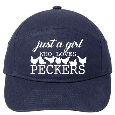 Just A Girl Who Loves Peckers 7-Panel Snapback Hat