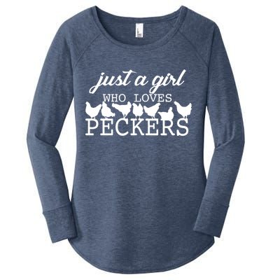 Just A Girl Who Loves Peckers Women's Perfect Tri Tunic Long Sleeve Shirt