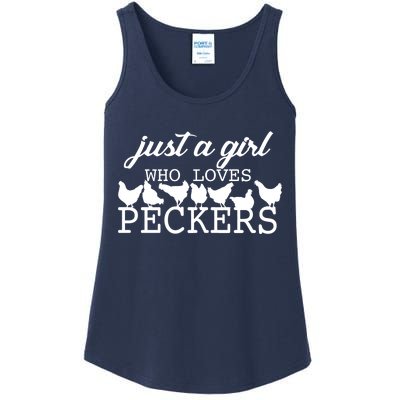 Just A Girl Who Loves Peckers Ladies Essential Tank