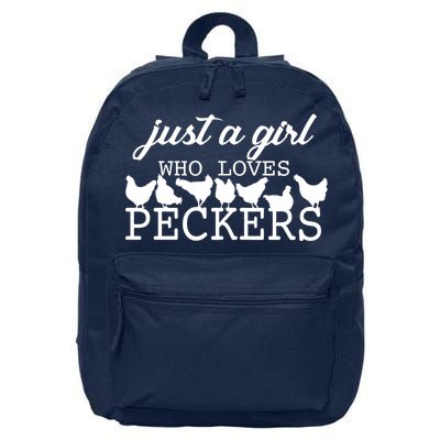 Just A Girl Who Loves Peckers 16 in Basic Backpack