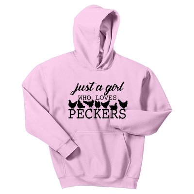 Just A Girl Who Loves Peckers Kids Hoodie