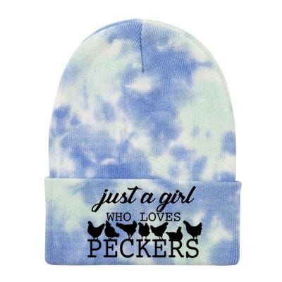 Just A Girl Who Loves Peckers Tie Dye 12in Knit Beanie