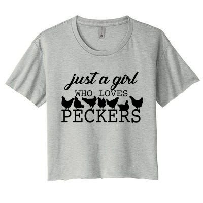 Just A Girl Who Loves Peckers Women's Crop Top Tee