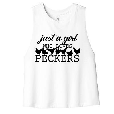 Just A Girl Who Loves Peckers Women's Racerback Cropped Tank