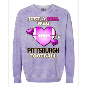 Just A Girl Who Loves Pittsburg Football Colorblast Crewneck Sweatshirt