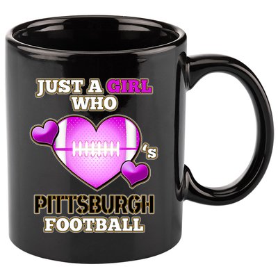 Just A Girl Who Loves Pittsburg Football 11oz C Handle Ceramic Mug