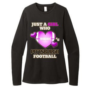 Just A Girl Who Loves Pittsburg Football Womens CVC Long Sleeve Shirt