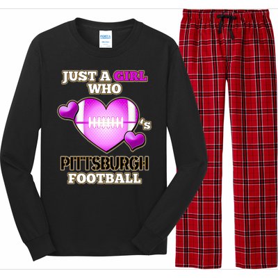 Just A Girl Who Loves Pittsburg Football Long Sleeve Pajama Set