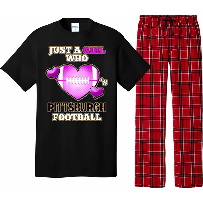 Just A Girl Who Loves Pittsburg Football Pajama Set