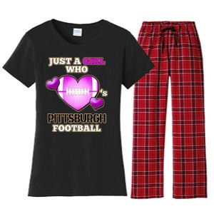 Just A Girl Who Loves Pittsburg Football Women's Flannel Pajama Set