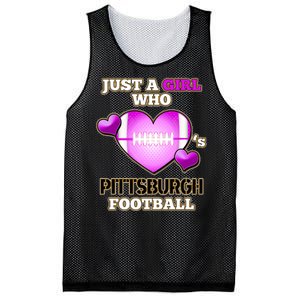 Just A Girl Who Loves Pittsburg Football Mesh Reversible Basketball Jersey Tank