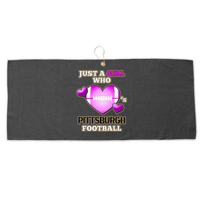 Just A Girl Who Loves Pittsburg Football Large Microfiber Waffle Golf Towel