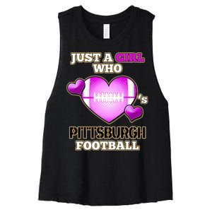 Just A Girl Who Loves Pittsburg Football Women's Racerback Cropped Tank