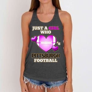 Just A Girl Who Loves Pittsburg Football Women's Knotted Racerback Tank