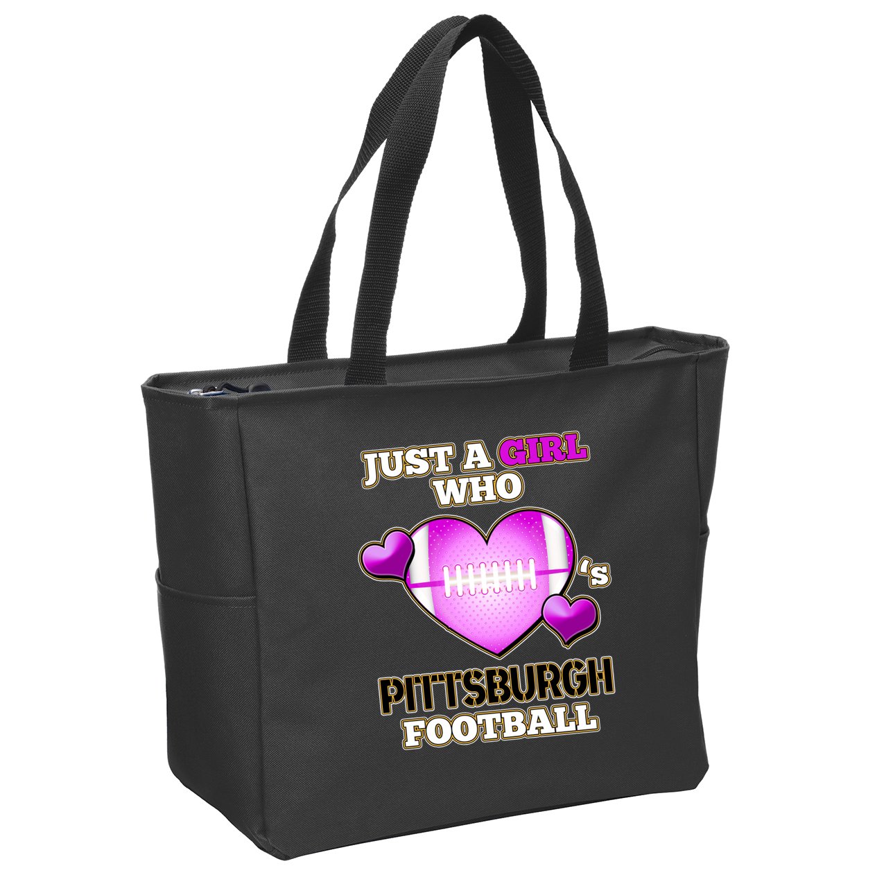 Just A Girl Who Loves Pittsburg Football Zip Tote Bag