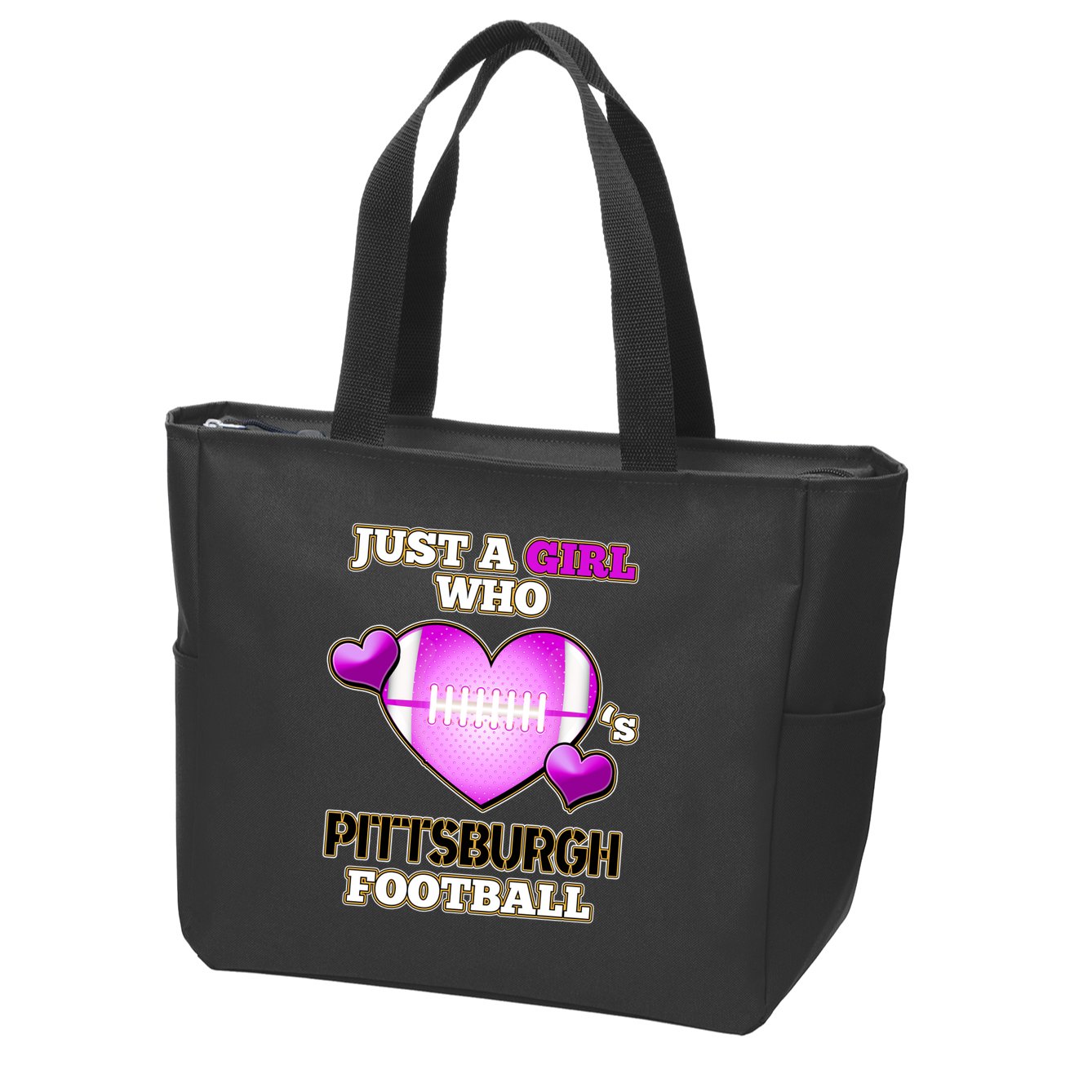 Just A Girl Who Loves Pittsburg Football Zip Tote Bag