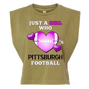 Just A Girl Who Loves Pittsburg Football Garment-Dyed Women's Muscle Tee