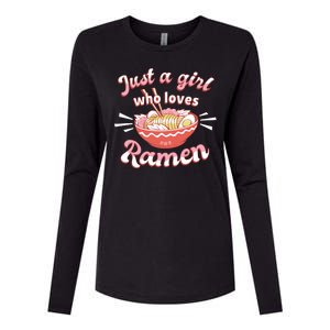 Just A Girl Who Loves Ramen Womens Cotton Relaxed Long Sleeve T-Shirt