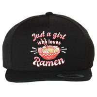 Just A Girl Who Loves Ramen Wool Snapback Cap