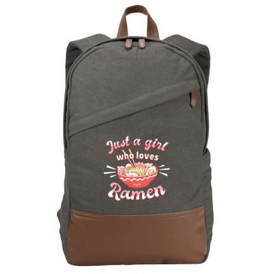 Just A Girl Who Loves Ramen Cotton Canvas Backpack