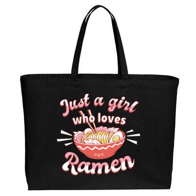 Just A Girl Who Loves Ramen Cotton Canvas Jumbo Tote