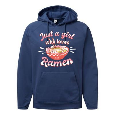 Just A Girl Who Loves Ramen Performance Fleece Hoodie