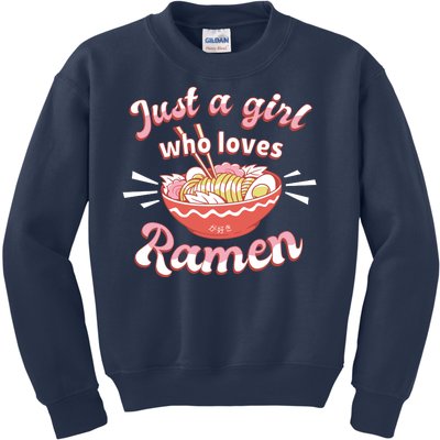 Just A Girl Who Loves Ramen Kids Sweatshirt