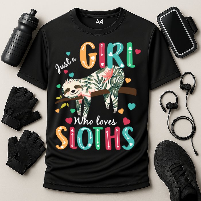 Just A Girl Who Loves Sloths Cooling Performance Crew T-Shirt