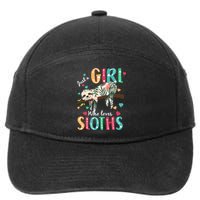 Just A Girl Who Loves Sloths 7-Panel Snapback Hat