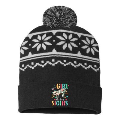 Just A Girl Who Loves Sloths USA-Made Snowflake Beanie