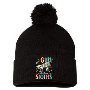 Just A Girl Who Loves Sloths Pom Pom 12in Knit Beanie