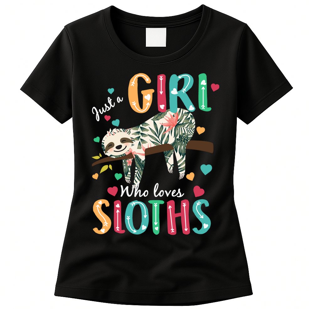 Just A Girl Who Loves Sloths Womens T-Shirt