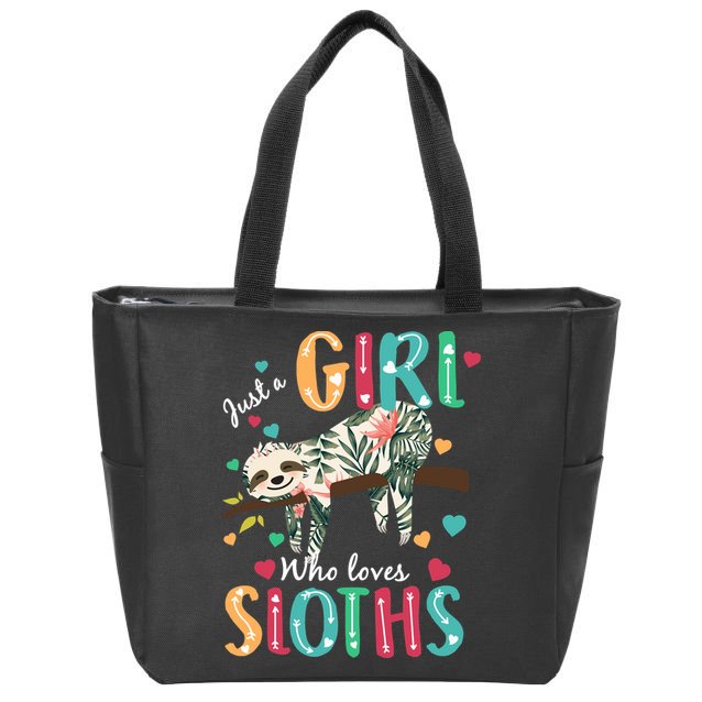 Just A Girl Who Loves Sloths Zip Tote Bag