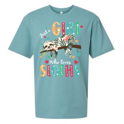 Just A Girl Who Loves Sloths Sueded Cloud Jersey T-Shirt