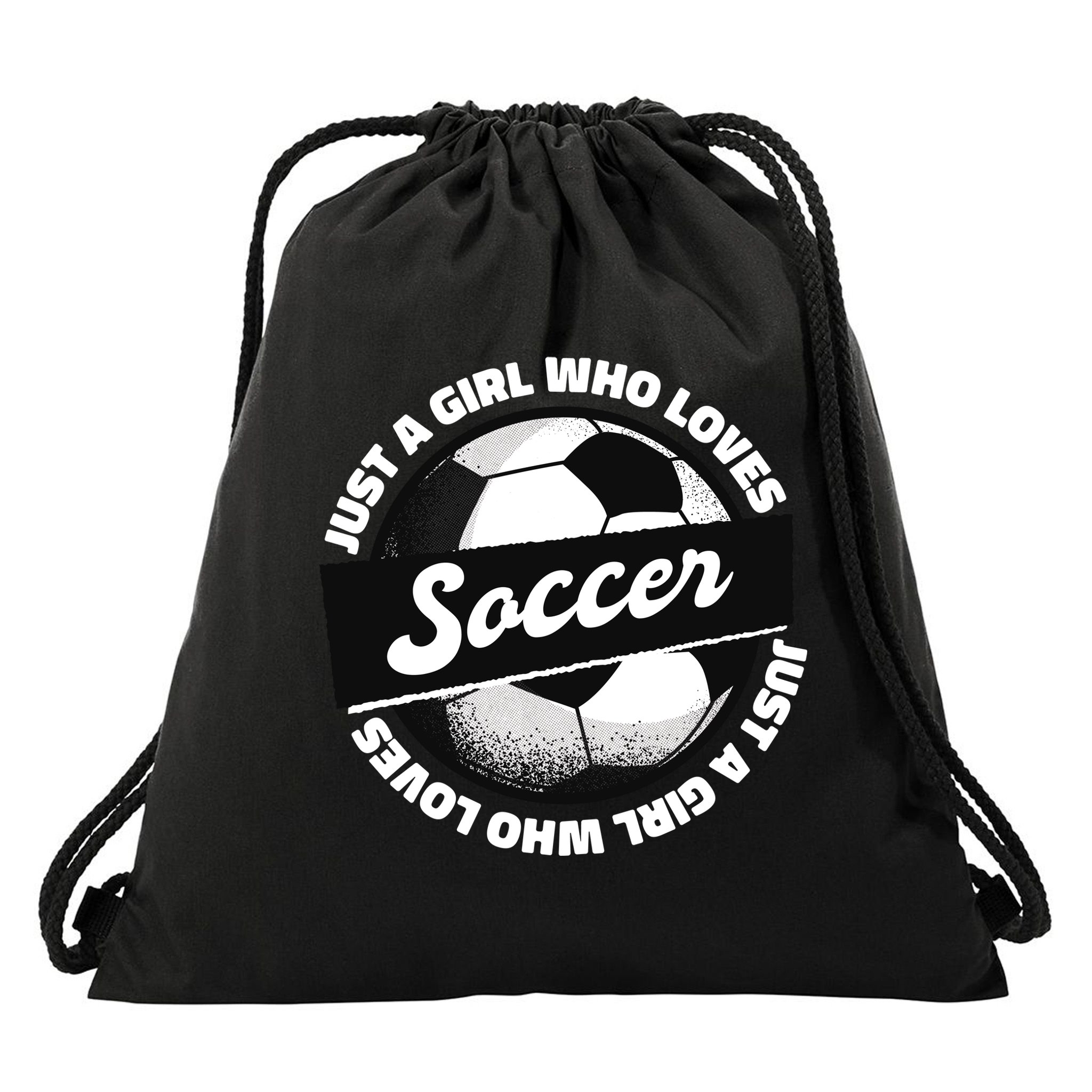 Just A Girl Who Loves Soccer Drawstring Bag