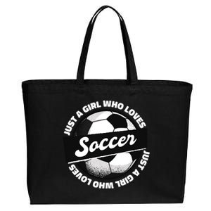 Just A Girl Who Loves Soccer Cotton Canvas Jumbo Tote