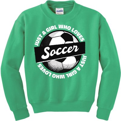 Just A Girl Who Loves Soccer Kids Sweatshirt