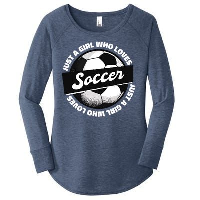 Just A Girl Who Loves Soccer Women's Perfect Tri Tunic Long Sleeve Shirt