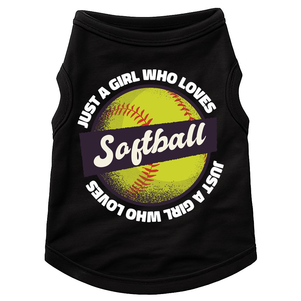Just A Girl Who Loves Softball Doggie Tank