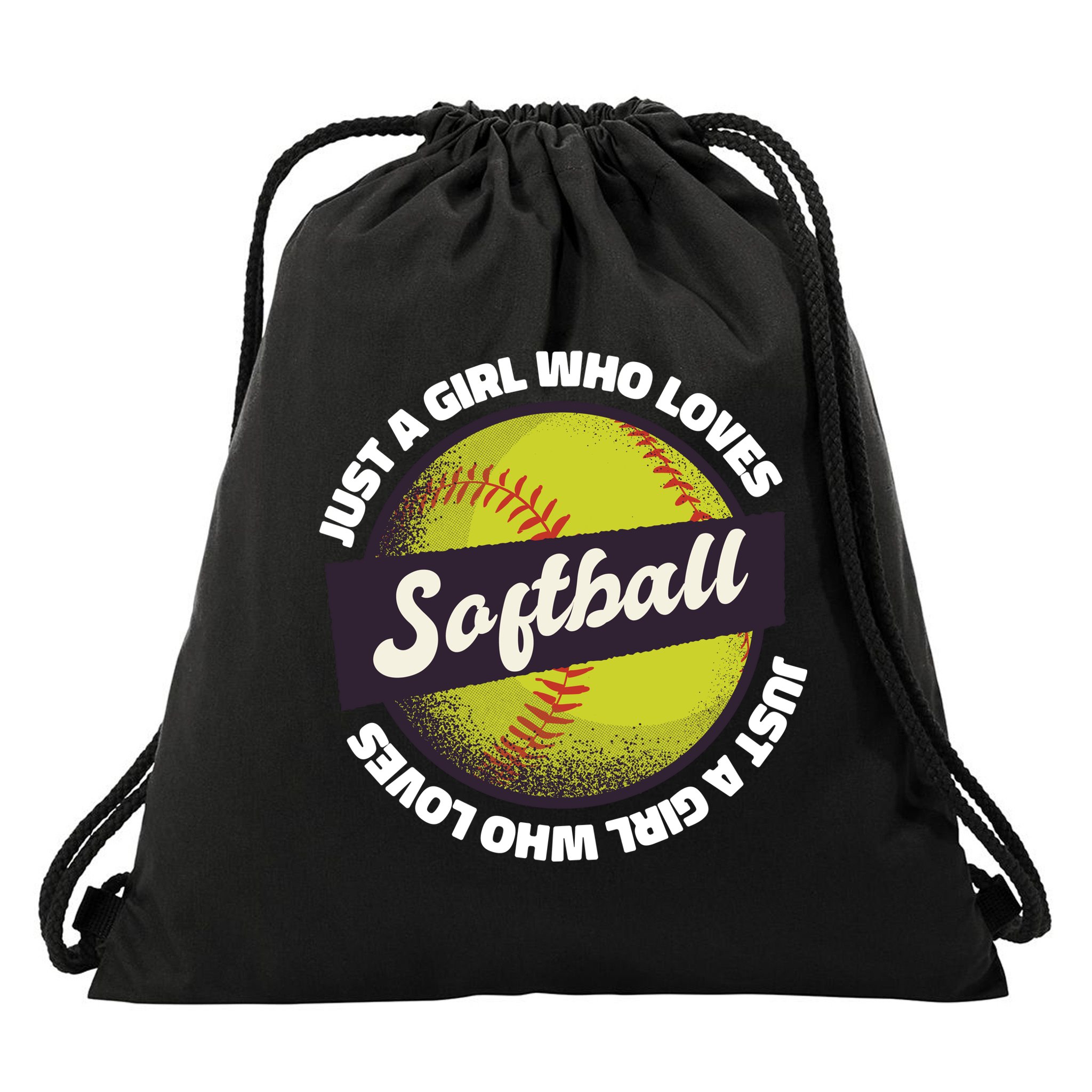 Just A Girl Who Loves Softball Drawstring Bag