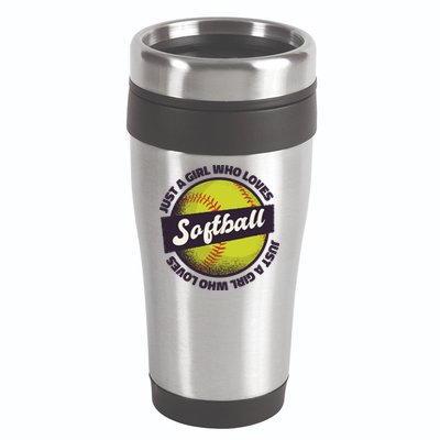 Just A Girl Who Loves Softball 16oz Travel Tumbler